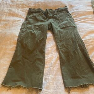 Madewell high rise cropped wide leg pant.